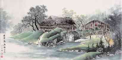 张大壮 山水 镜心